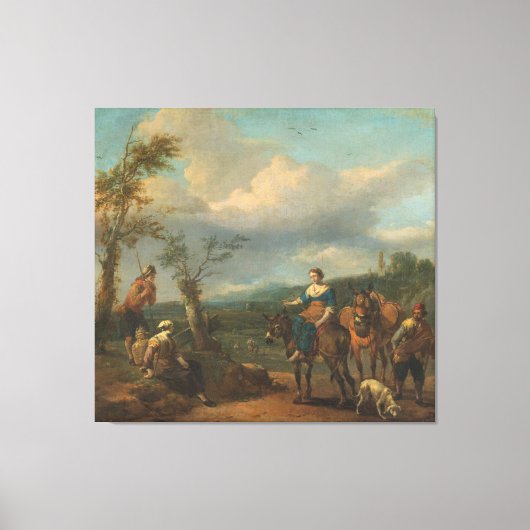 Italienische Landschaft mit Zahlen, Johannes Leinwanddruck (Vorderseite)