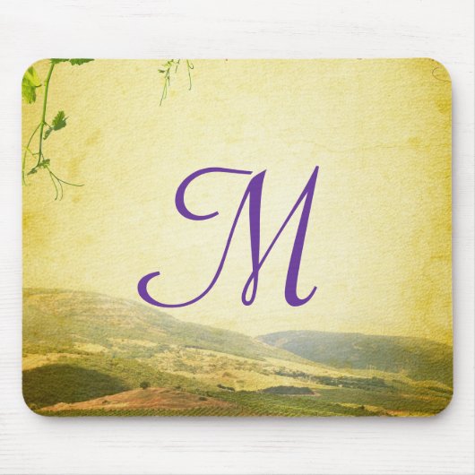 Italienische Landschaft Monogramm erste Maus Pad Mousepad (Vorne)