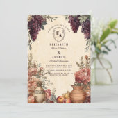 Italienische Landschaft Rustikale Chic Ansammlung Einladung (Stehend Vorderseite)