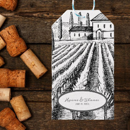Italienische Landschaft Vintag Weinberg Hochzeit Geschenkanhänger