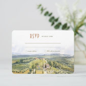 Italienische Landschaft Wasserfarbenprägung RSVP-K Einladung (Stehend Vorderseite)