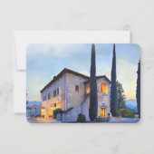 Italienische Landschaft Wasserfarbenprägung RSVP-K Einladung (Rückseite)