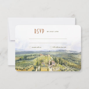 Italienische Landschaft Wasserfarbenprägung RSVP-K Einladung