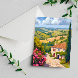 Italienische Landschaft Weinberg Aquarell Karte