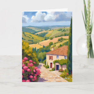 Italienische Landschaft   Weinberg Aquarell Reise Karte