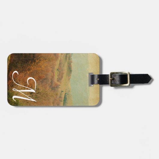 Italienische Längenrollung Monogramm Gepäckmarke Gepäckanhänger (Vorderseite horizontal)