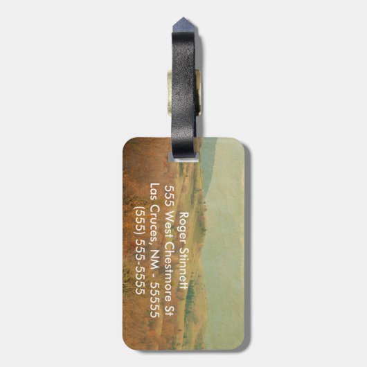 Italienische Längenrollung Monogramm Gepäckmarke Gepäckanhänger (Rückseite vertikal)