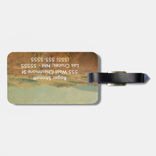 Italienische Längenrollung Monogramm Gepäckmarke Gepäckanhänger (Rückseite horizontal)