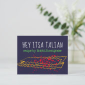 Italienische Lasagna Pasta personalisierte Rezeptk Postkarte (Stehend Vorderseite)