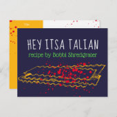 Italienische Lasagna Pasta personalisierte Rezeptk Postkarte (Vorne/Hinten)