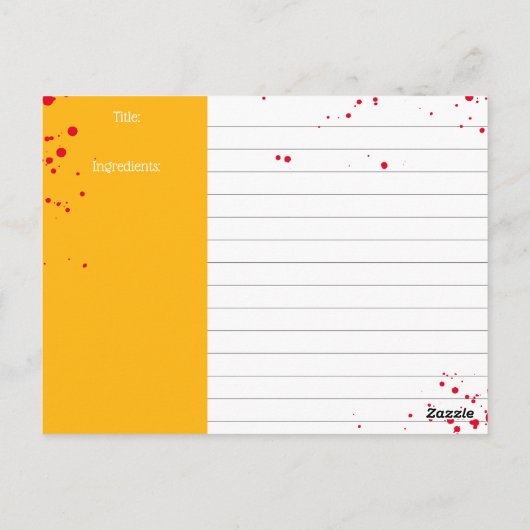 Italienische Lasagna Pasta personalisierte Rezeptk Postkarte (Rückseite)