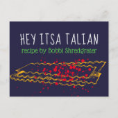 Italienische Lasagna Pasta personalisierte Rezeptk Postkarte (Vorderseite)