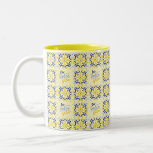 Italienische Lebensfliesen Zweifarbige Tasse