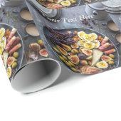 Italienische Lebensmittelauswahl Geschenkpapier (Rolleneckpunkt)