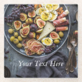 Italienische Lebensmittelauswahl Glasuntersetzer (Vorderseite)