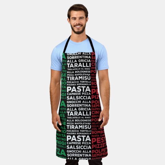 Italienische Lebensmittelflagge Italien Pasta Lieb Schürze (Getragen)