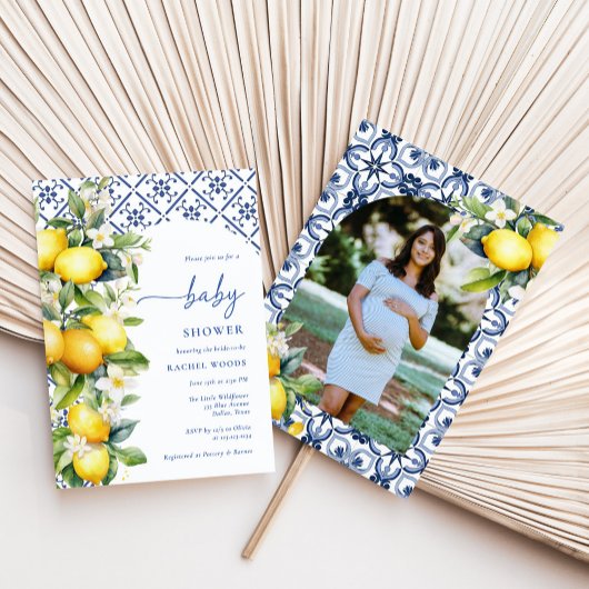 Italienische Lemon Babydusche Einladung