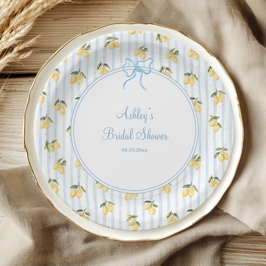 Italienische Lemon Blue Bow Paper Teller