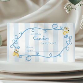 Italienische Lemon Blue Bows Wie viele Bonbons Begleitkarte