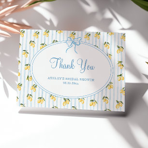 Italienische Lemon Blue Brautparty Dankeskarte