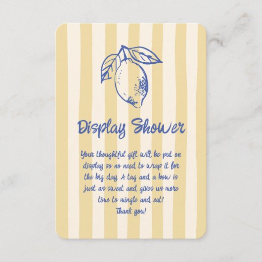 Italienische Lemon Doodle Hand Drawn Display Dusch Begleitkarte (Vorderseite)