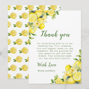 Italienische Lemon Greenerity Frame Wedding Dankeskarte