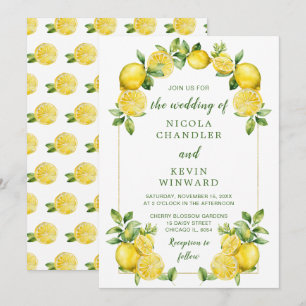 Italienische Lemon Greenerity Frame Wedding Einladung