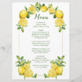 Italienische Lemon Greenerity Frame Wedding Menükarte (Vorderseite)