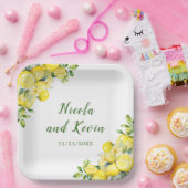 Italienische Lemon Greenerity Frame Wedding Pappteller (Party)