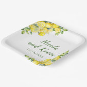 Italienische Lemon Greenerity Frame Wedding Pappteller (Gewinkelt)