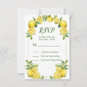 Italienische Lemon Greenerity Frame Wedding RSVP C (Vorderseite)