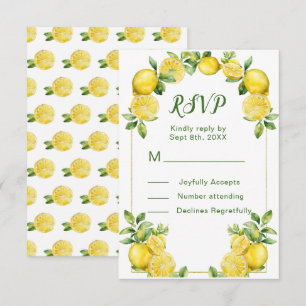 Italienische Lemon Greenerity Frame Wedding RSVP C Karte