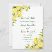 Italienische Lemon Greenerity Frame Wedding Save The Date (Vorderseite)