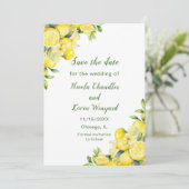 Italienische Lemon Greenerity Frame Wedding Save The Date (Stehend Vorderseite)