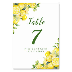 Italienische Lemon Greenerity Frame Wedding Tischnummer