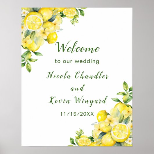 Italienische Lemon Greenerity Frame Wedding Willko Poster (Vorne)
