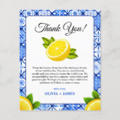 Italienische Lemon-Hochzeit im Mittelmeer Danke-Ka (Vorderseite)