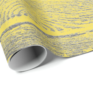 Italienische Lemonade Yellow Grau Silver Wood Shab Geschenkpapier