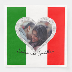 Italienische Liebe Flag Italienisches Herz Serviette
