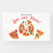 Italienische Liebe & Pizza Party Slice Brautparty Banner (Horizontal)