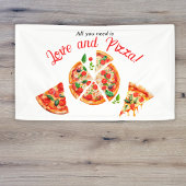 Italienische Liebe & Pizza Party Slice Brautparty Banner