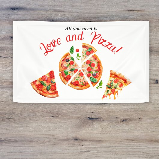 Italienische Liebe & Pizza Party Slice Brautparty Banner
