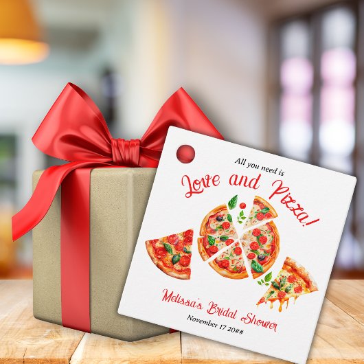 Italienische Liebe & Pizza Party Slice Brautparty Geschenkanhänger