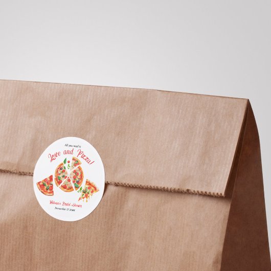 Italienische Liebe & Pizza Party Slice Brautparty Runder Aufkleber