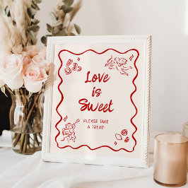 Italienische Liebe rot ist süß Poster