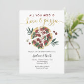 Italienische Liebe und Pizza Probe Abendessen Einl Einladung (Stehend Vorderseite)