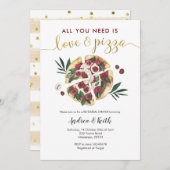 Italienische Liebe und Pizza Probe Abendessen Einl Einladung (Vorne/Hinten)