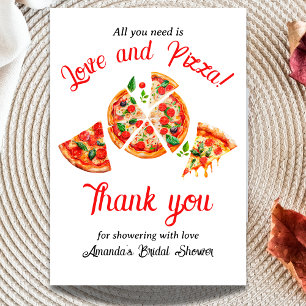 Italienische Liebes- & Pizza-Party-Slice-Junggesel Dankeskarte