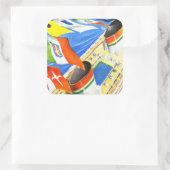 Italienische Linie ~ unter dieser Flagge Quadratischer Aufkleber (Tasche)