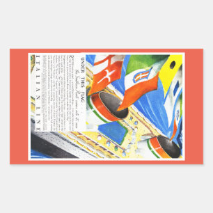 Italienische Linie ~ unter dieser Flagge Rechteckiger Aufkleber